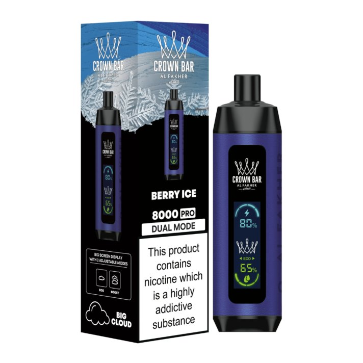 New Al Fakher Crown Bar Pro 8000 Puffs Berry Icein Dubai _ al fakher website _ al fakher cocktail flavor