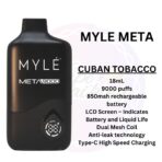 New Cuban Tobacco 9000 Puffs Myle Meta Disposable Vape in Dubai