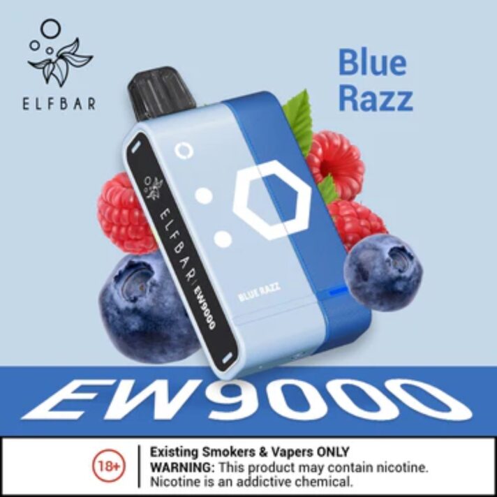 New Elf Bar EW9000 Blue Razz Disposable Pods & Kit in Dubai _ vape uae