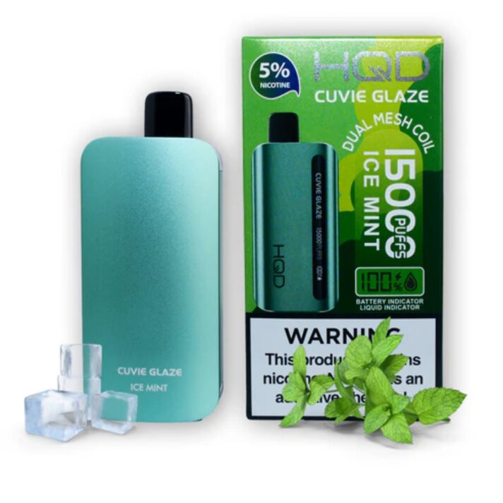 New HQD Cuvie Glaze 15000 Puffs Ice Mint Disposable Vape in Dubai _ HQD CUVIE GLAZE 15000