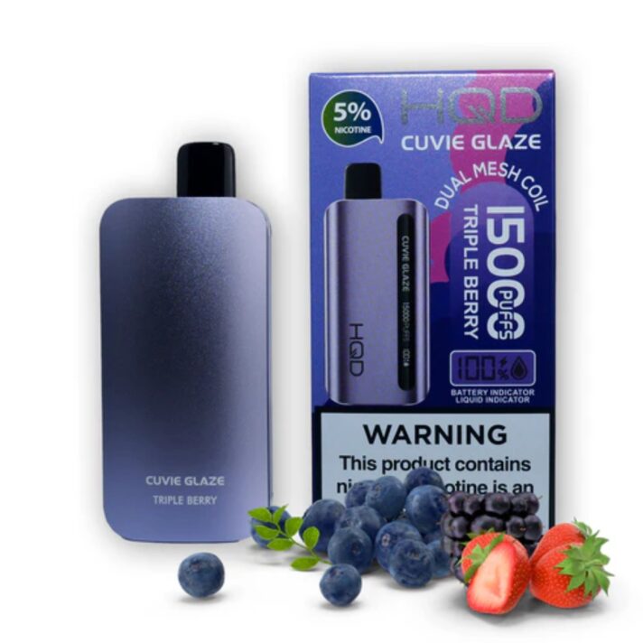 New HQD Cuvie Glaze 15000 Puffs Triple Berry Disposable Vape in Dubai _ HQD Cuvie Glaze 15000 price