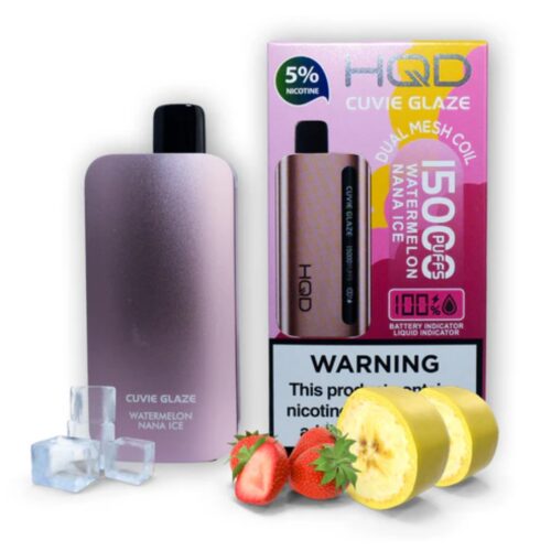 New HQD Cuvie Glaze 15000 Puffs Watermelon Nana Ice Disposable Vape in Dubai _ Hqd cuvie glaze 15000 puffs review