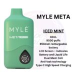 New Myle Meta 9000 Puffs Iced Mint Disposable Vape in Dubai