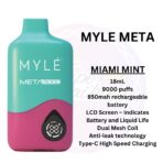 New Myle Meta 9000 Puffs Miami Mint Disposable Vape in Dubai