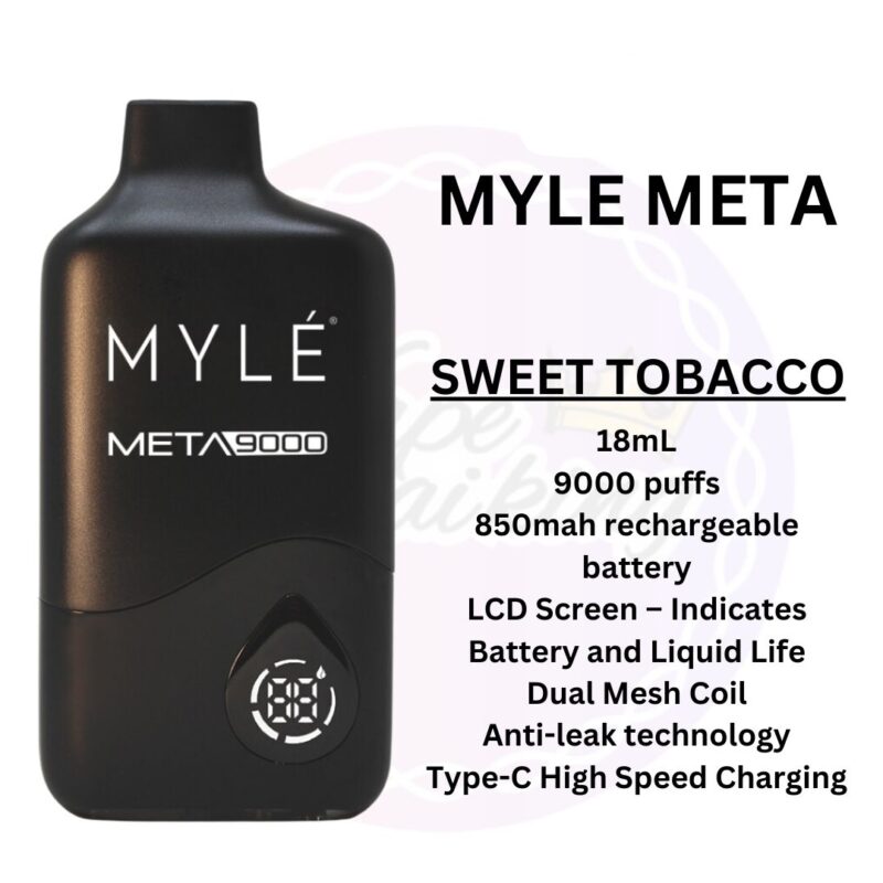 New Myle Meta 9000 Puffs Sweet Tobacco Disposable Vape in Dubai