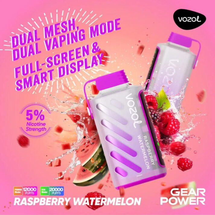 New VOZOL Gear Power 20000 Puffs Raspberry Watermelon Disposable Vape in Dubai