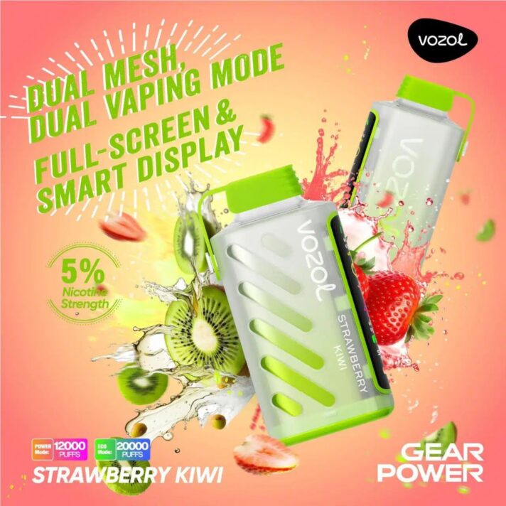 New VOZOL Gear Power 20000 Puffs Strawberry Kiwi Disposable Vape in Dubai